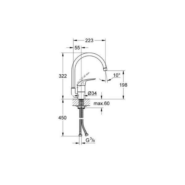 Смеситель для кухни мойки grohe euroeco 32752000