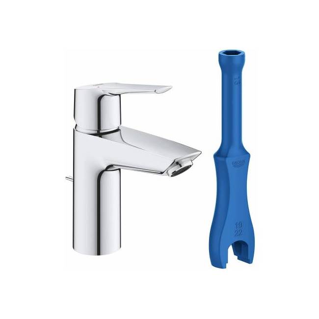 Смеситель для раковины grohe eurosmart new с донным клапаном размер s хром 23788002