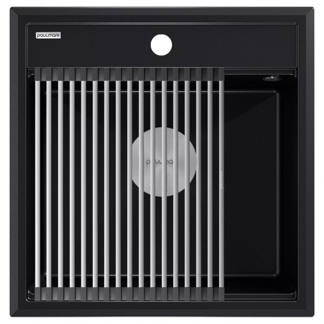 Кухонная мойка PAULMARK STEPIA-500 PM115051-BLM (черный/черный металлик)
