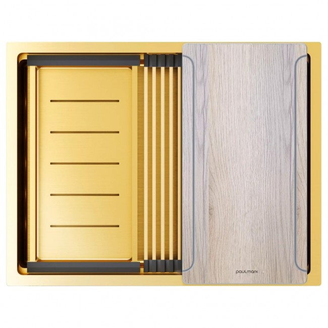 Кухонная мойка PAULMARK NEXT-MULTI SINK 58 UNI PM785845-BG (золото/брашированное золото)