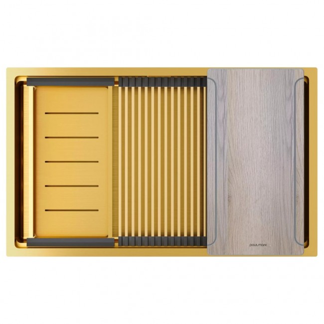 Кухонная мойка PAULMARK NEXT-MULTI SINK 74 UNI PM787445-BG (золото/брашированное золото)
