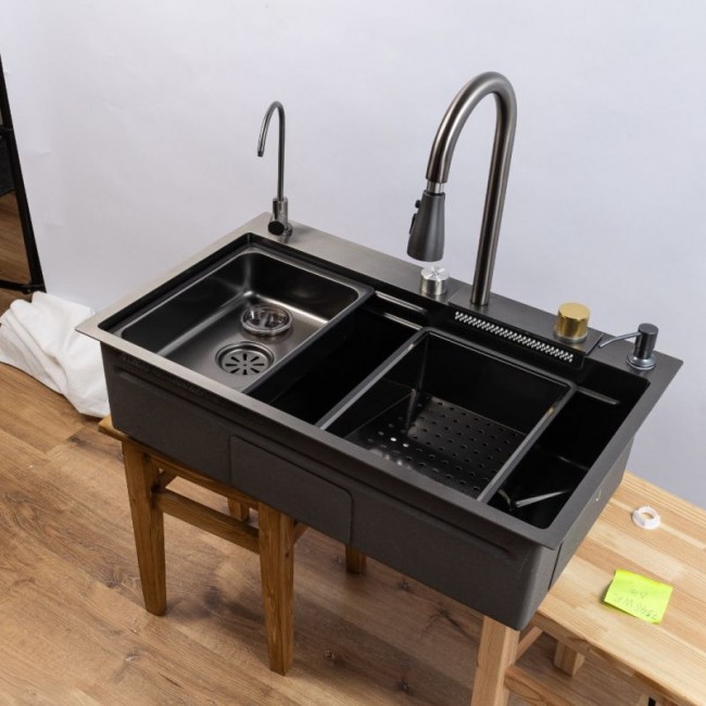 Мойка кухонная премиум класса MARRBAXX из нержавеющей стали B7546-DMR DECOR графит/темно-серый