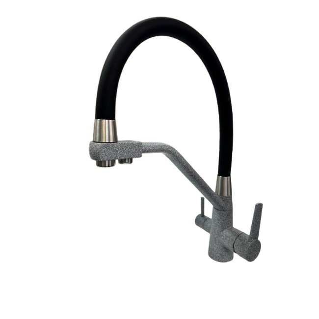 Смеситель матовый MARRBAXX (Карельский камень) КМ014/Q8 (серый/темно-серый)