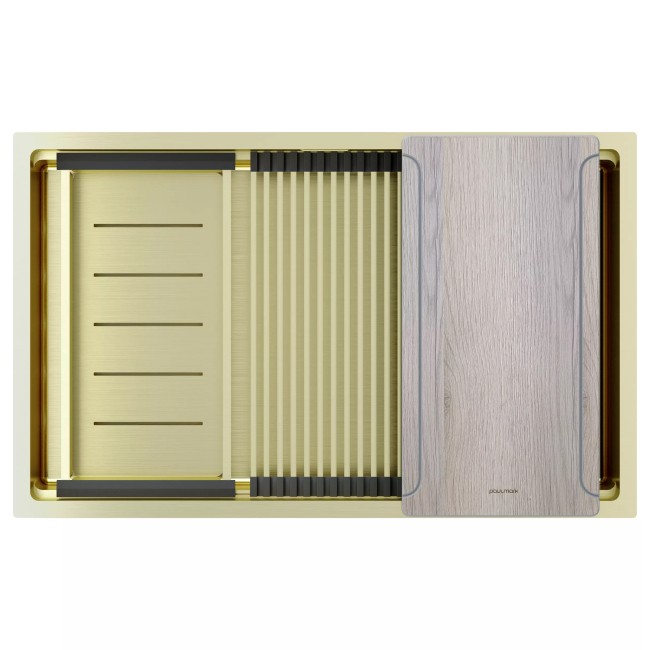 Кухонная мойка PAULMARK NEXT-MULTI SINK 74 UNI PM787445-LG (светлое золото)